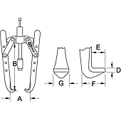 Extracteurs universels hydrauliques à deux griffes réglables image
