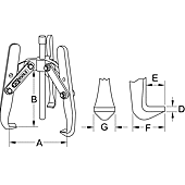 Extracteurs universels hydrauliques à trois griffes réglables 4 trous image