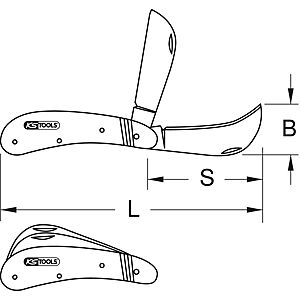 Couteau d'Ã©lÃ©ctricien avec 1 lame serpette et 1 lame droite Inox image