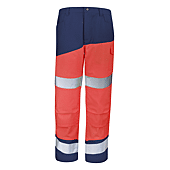 PANTALON POCHES GENOUX FLUO SAFE XP ROUGE FLUO/BLEU MARINE image