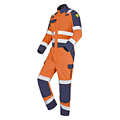 COMBINAISON 1 ZIP GALAN ORANGE FLUO/BLEU MARINE image