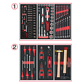 Composition d'outils 2 tiroirs pour servante, 114 pièces image