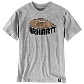 T-shirt de travail en coton manches courtes logo Carhartt® poitrine - Gris chiné image