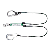 Longe double à absorbeur corde tressée avec 2 connecteurs aluminium ouverture 60mm PIRUS - EN355 image