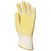 Lot de 10 - Gants Manutention coton tricoté - picots jaunes 1 face image