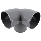 Coude PVC vidange double équerre 87,30 MF 100 image