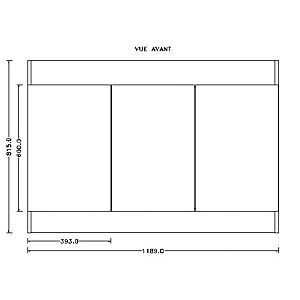 Meuble sous-Ã©vier 3 portes blanc 120 cm x 60 cm - Sim'nf image