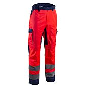 Pantalon de travail Stretch haute visibilité HIBANA - Rouge HV/Marine image