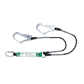 Longe double à absorbeur corde tressée avec 2 connecteurs acier ouverture 50mm FAGUS - EN355 image