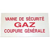 Etiquette signalétique "VANNE DE SECURITE GAZ COUPURE GENERALE" image