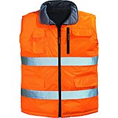 Gilet de travail d'hiver sans manche réversible haute visibilité HI-WAY - Orange FLuo image