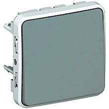 Interrupteur ou va-et-vient étanche Plexo composable IP55 10AX 250V - gris image