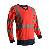T-shirt de travail manches longues haute visibilité SUNO - Rouge FLuo image