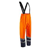 Pantalon de pluie à bretelle haute visibilité HYDRA - Orange HV/Marine image