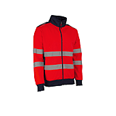 Veste thermique zippée haute visibilité GOKKAN - Rouge HV/Marine image