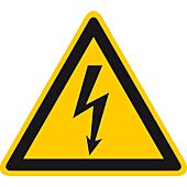 Panneau de signalisation travaux sur véhicules hybrides et électriques : Tensions électriques image