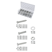 Assortiment de vis pour métal et bois, de rondelles et d'écrous, 347 pcs image