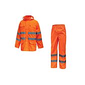 Veste + Pantalon imperméable haute visibilité COVER - Orange Fluo image