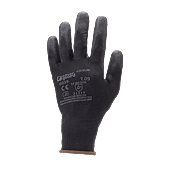 Lot de 10 paires de gants Manutention polyester noir - paume endPU noir image
