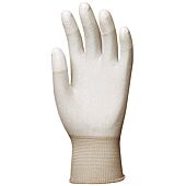 Lot de 10 - Gants Manutention polyester blanc - doigts enduits PU blanc image