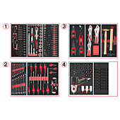 Composition d'outils 4 tiroirs pour servante, 263 pièces image