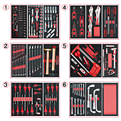 Composition d'outils 6 tiroirs pour servante, 202 pièces image