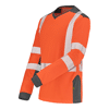 T-SHIRT MANCHES LONGUES FLUO SAFE XP ORANGE FLUO/GRIS CHARCOAL image 0