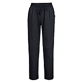 Pantalon de cuisinier de l'air en maille de coton Noir image