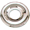 Rosace sanitaire plate mourlurée - chrome image 0