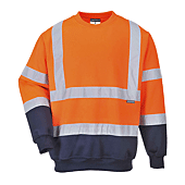 Sweatshirt bicolore HiVis Orange/Marine image