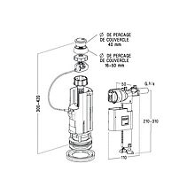 Mécanisme WC NF 3V102 - Kit compact avec robinet flotteur et poussoir double volume image