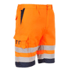 Short en poly-coton léger haute visibilité Orange/Marine image 0
