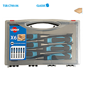 Coffret de 6 ciseaux à bois manche bi-matière Classic image
