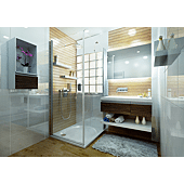 Porte pivotante Ancosmart - Profilé argenté - ep 6mm - hauteur 2m image