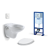 Pack WC Suspendu à poser (bâti-support, cuvette suspendue + son abattant) image
