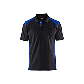 Polo de travail manches courtes piqué 3324 - Noir/Bleu roi image