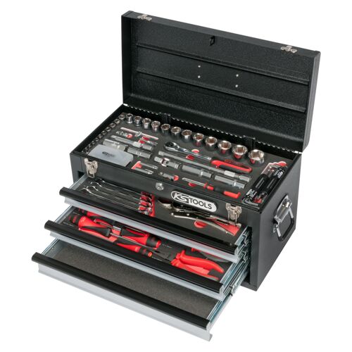 Coffre à outils ULTIMATE équipé - 3 tiroirs et plateau - 114 pcs image