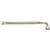 Flexible Tressé Inox Coudé STANDARD - Sanitaire - Tuyau Ø8mm avec joint -  Femelle/Male 20x27 - 500mm