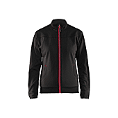 Sweat de travail zippé femme 3394 - Noir/Rouge image