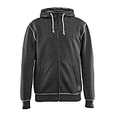 Sweat de travail zippé à capuche 3398 - Noir/Gris clair image
