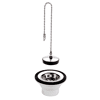 Bonde PVC évier inox avec grille inox, bouchon et chaînette image 0