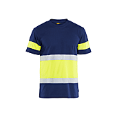 T-shirt de travail haute visibilité 3387 - Marine/Jaune fluo image