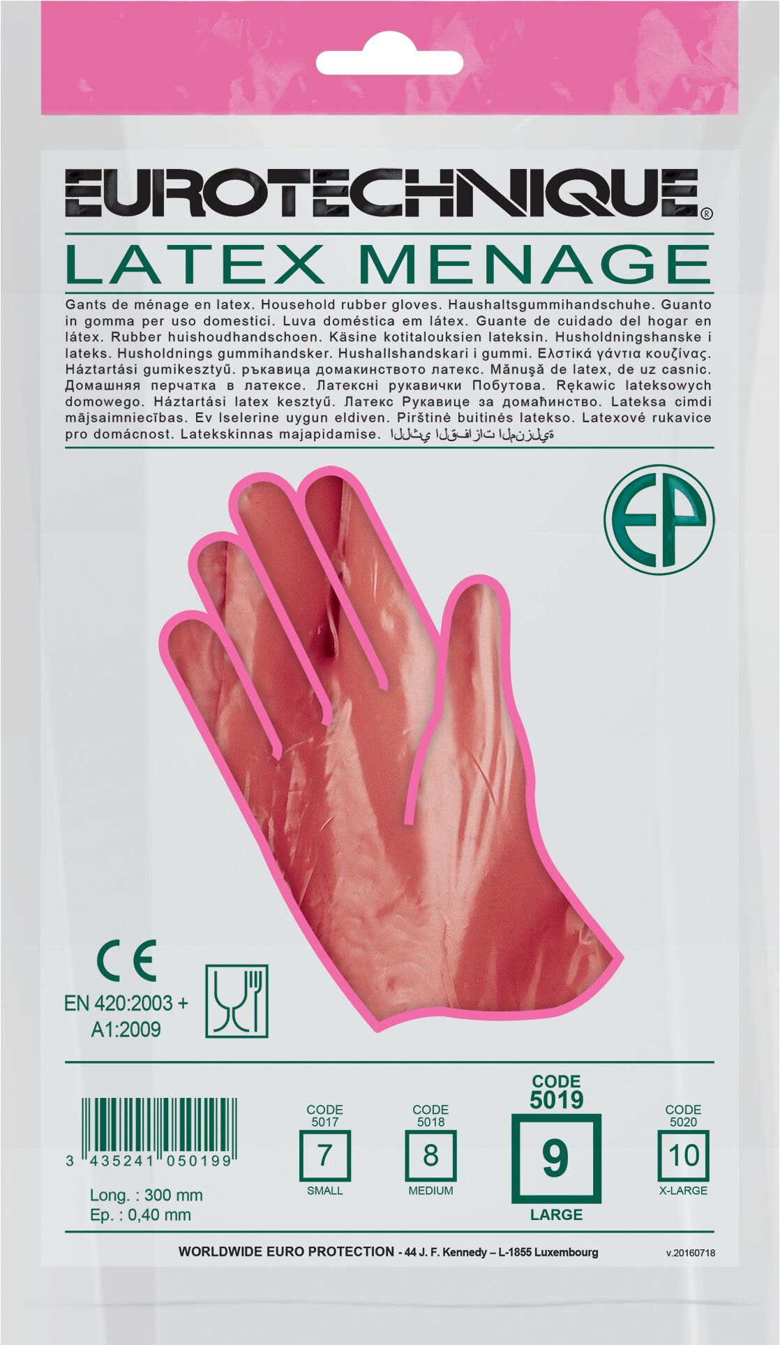 Gants latex naturel ménage standard rose - COVERGUARD - MisterMateriaux
