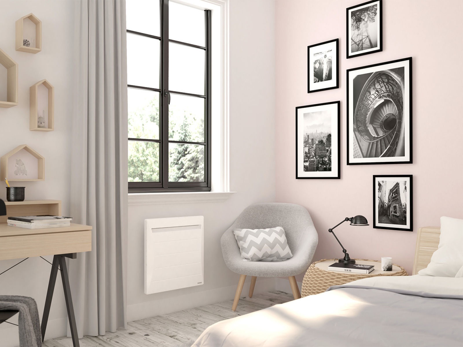 Radiateur Inertie Sèche Ou Fluide Pour Chambre Radiateur À Inertie Sèche Horizontal Mozart Blanc Thermor - Radiateur À Inertie - MisterMateriaux