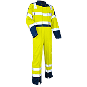 Combinaison de travail bicolore HV SURVEILLANCE - MARINE/JAUNE FLUO image