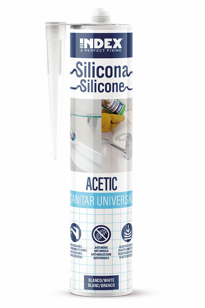 INDEX Silicones Scellant acrylique professionnel pour joints et fissures  (280 ml. (Blanco) 12 pièces.) SEACRB280