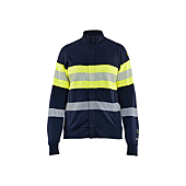 Sweat de travail zippé multinormes femme 3471 - Marine/Jaune image