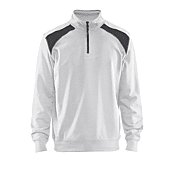 Sweat de travail à col camionneur bicolore 3353 - Blanc/Gris foncé image