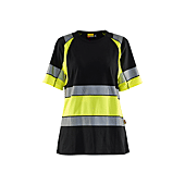 T-shirt de travail haute visibilité femme classe 1 3410 - Noir/Jaune image