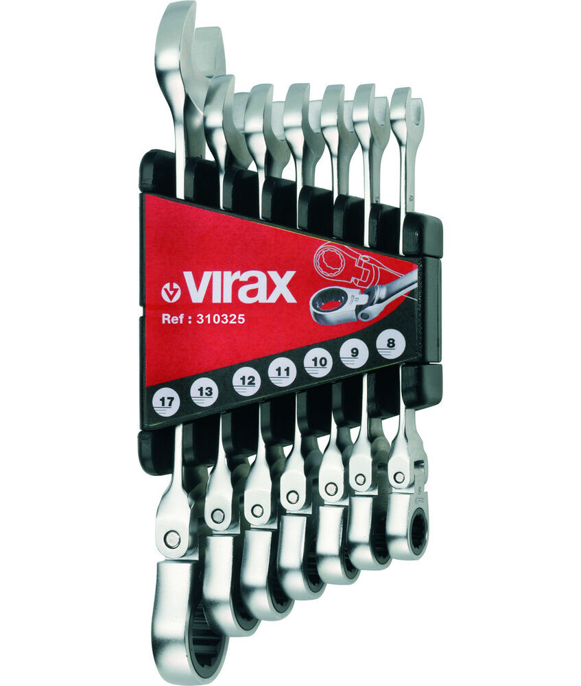Jeu de 7 clés à cliquet à tête flexible 8-17mm à prix mini - VIRAX